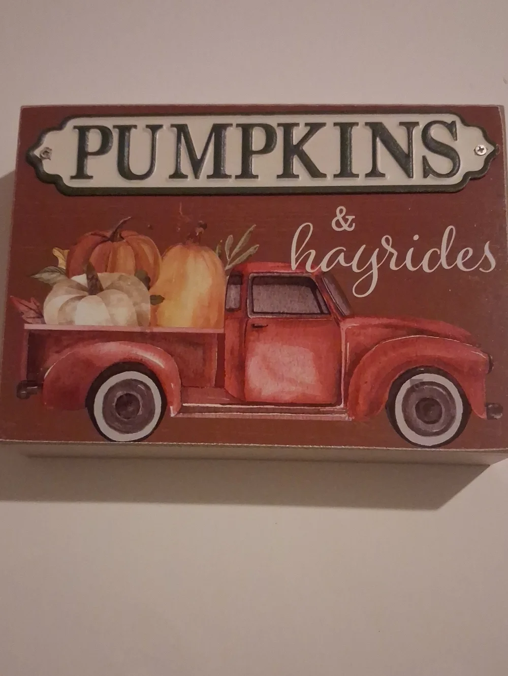 Ashland Red Vintage Truck Pumpkin Wall Art